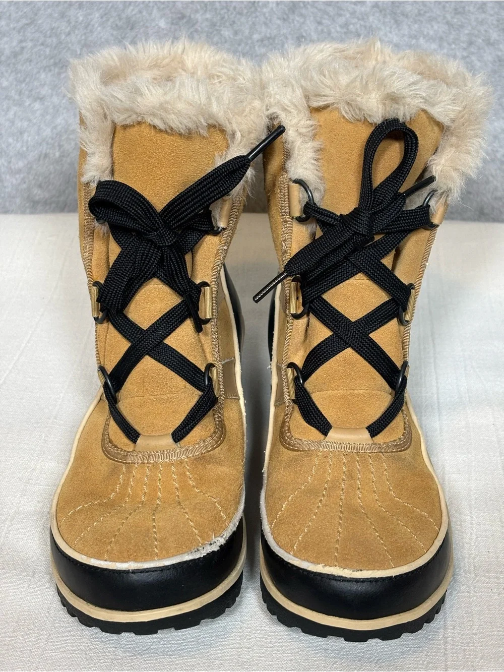 Sorel Tivoli II Mid-Calf Winter Snow Waterproof Boots -Tan/Black-Women Size 8